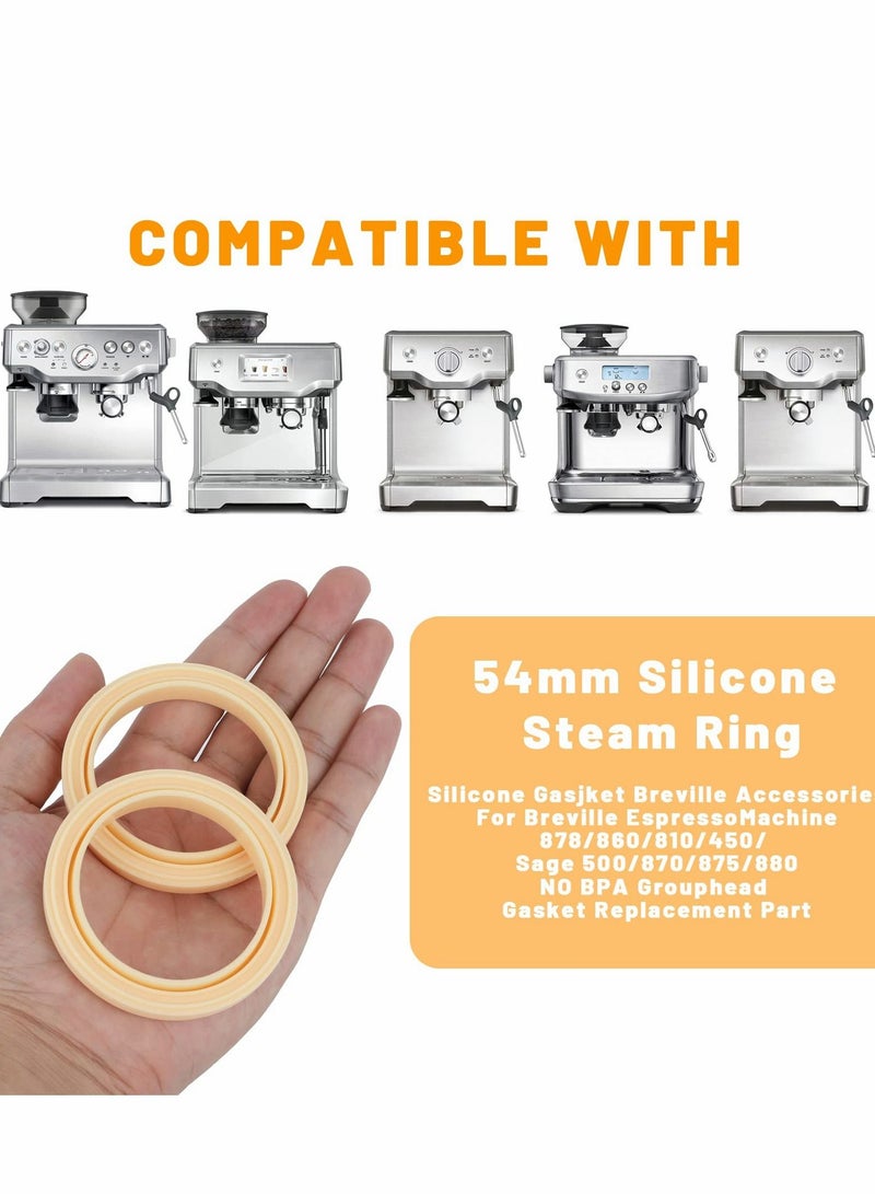 Excefore 54mm Silicone Steam Ring, 2Pack Grouphead Gasket Replacement Part for Breville Espresso Machine 878/870/860/840/810/500/450/ Sage 500/870/875/880/810/878  - Image 4