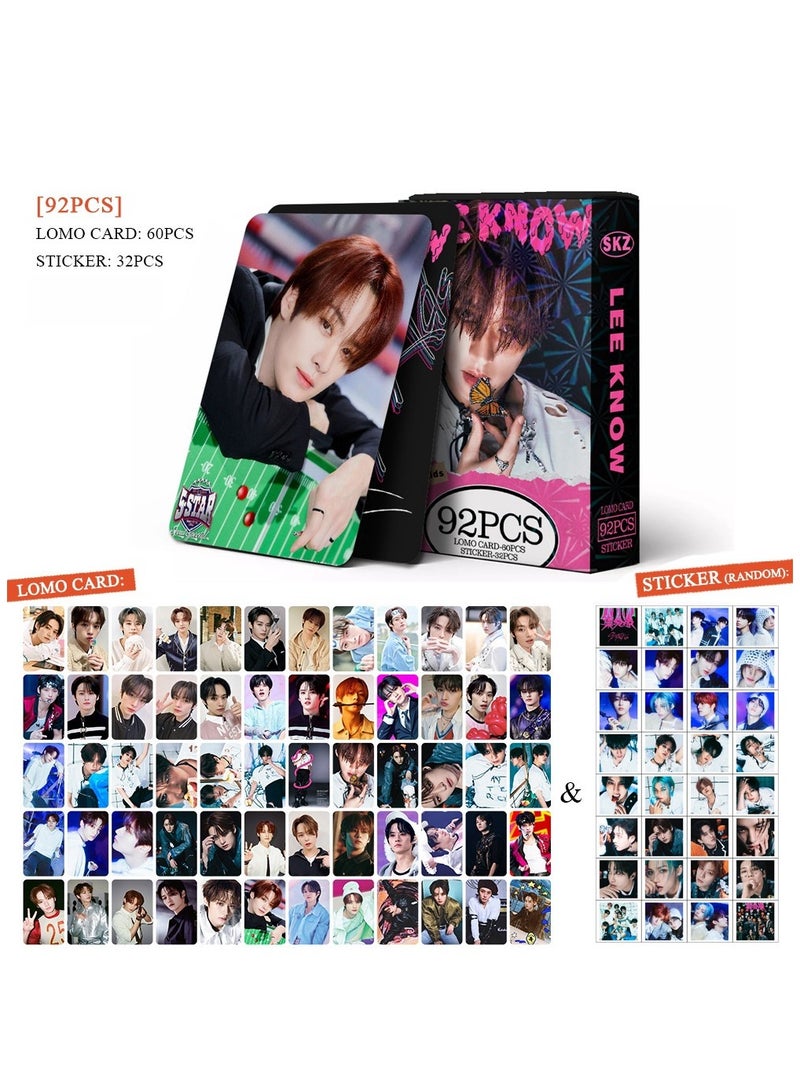 EHOME 92Pcs Stray Kids Member Leeknow Personal Lomo Card And Sticker - Image 2