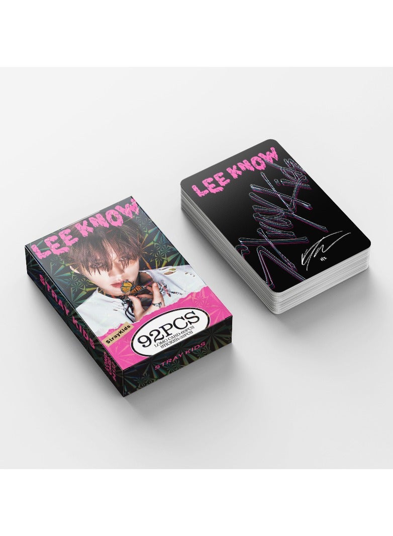 EHOME 92Pcs Stray Kids Member Leeknow Personal Lomo Card And Sticker - Image 5