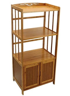 HOME TASTE TOMSUN Bamboo Cabinet Kitchen Storage Rack Bookcase Bookshelf Display Organizer for Home Office  - Image 1
