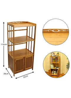 HOME TASTE TOMSUN Bamboo Cabinet Kitchen Storage Rack Bookcase Bookshelf Display Organizer for Home Office  - Image 2