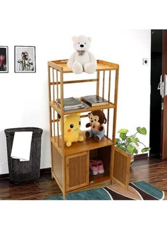 HOME TASTE TOMSUN Bamboo Cabinet Kitchen Storage Rack Bookcase Bookshelf Display Organizer for Home Office  - Image 3