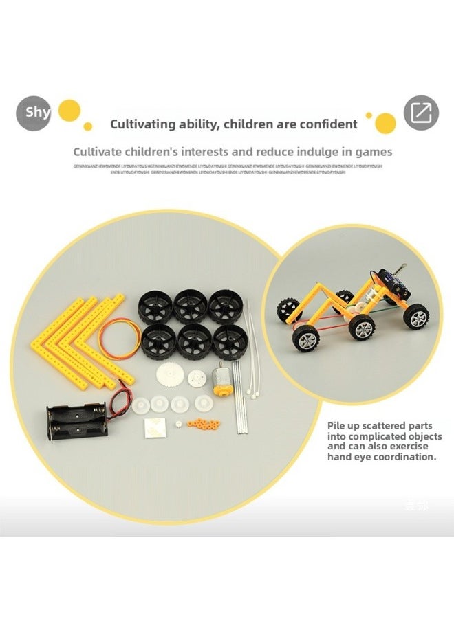 null - Science And Technology Small Production Six-wheel Off-road Vehicle Primary School Students Scientific Works DIY Small Invention Handmade Boy Teaching Aid Materials-Color:Material Package - Image 1