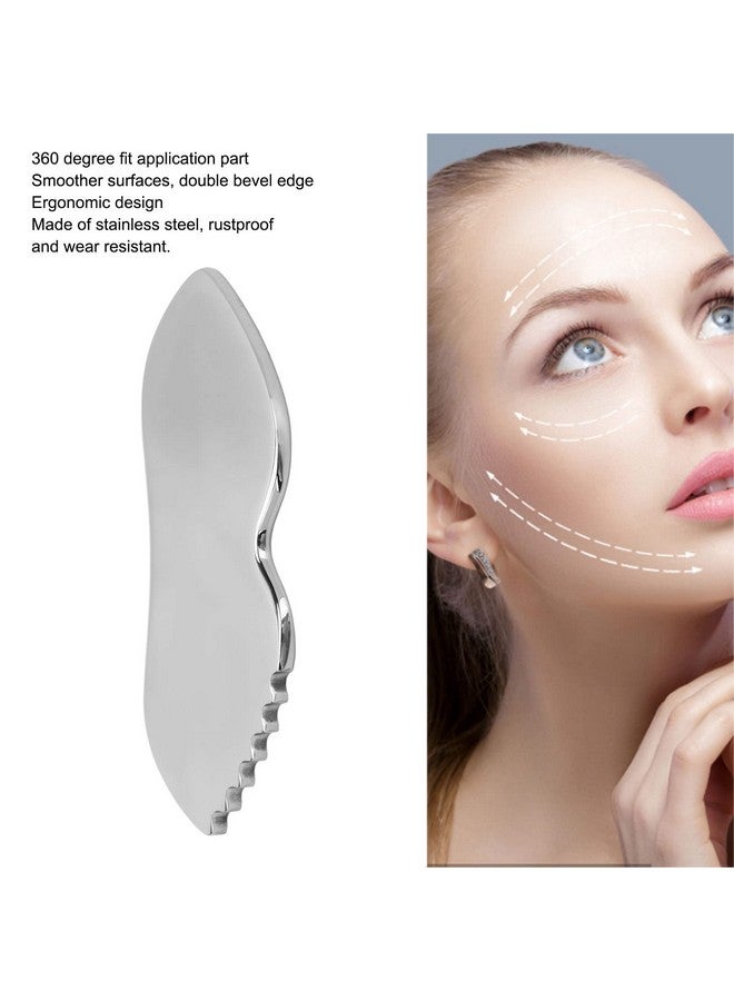 yuyte Stainless Steel Gua Sha For Facial Skin Care Scraping Massage Tool With Comb Teeth Facial Massage Used For Face Neck And Around Lips With Travel Pouch - Image 4