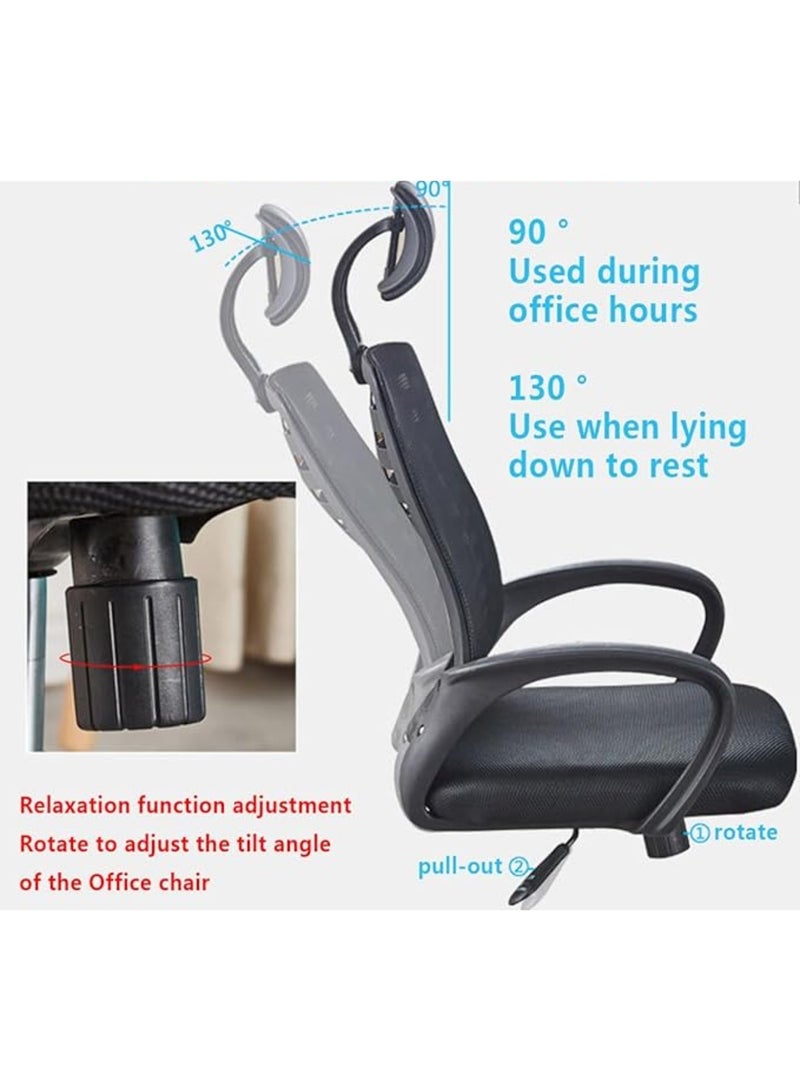 ماس كرسي مكتبي قابل للتعديل  مزود بمسند ذراع ووسادة داعمة للرأس , كرسي مكتب  مع مساند للذراعين قابلة للتعديل مقعد كرسي قابل للدوران 360 درجة 50X60X120 سم - Image 3