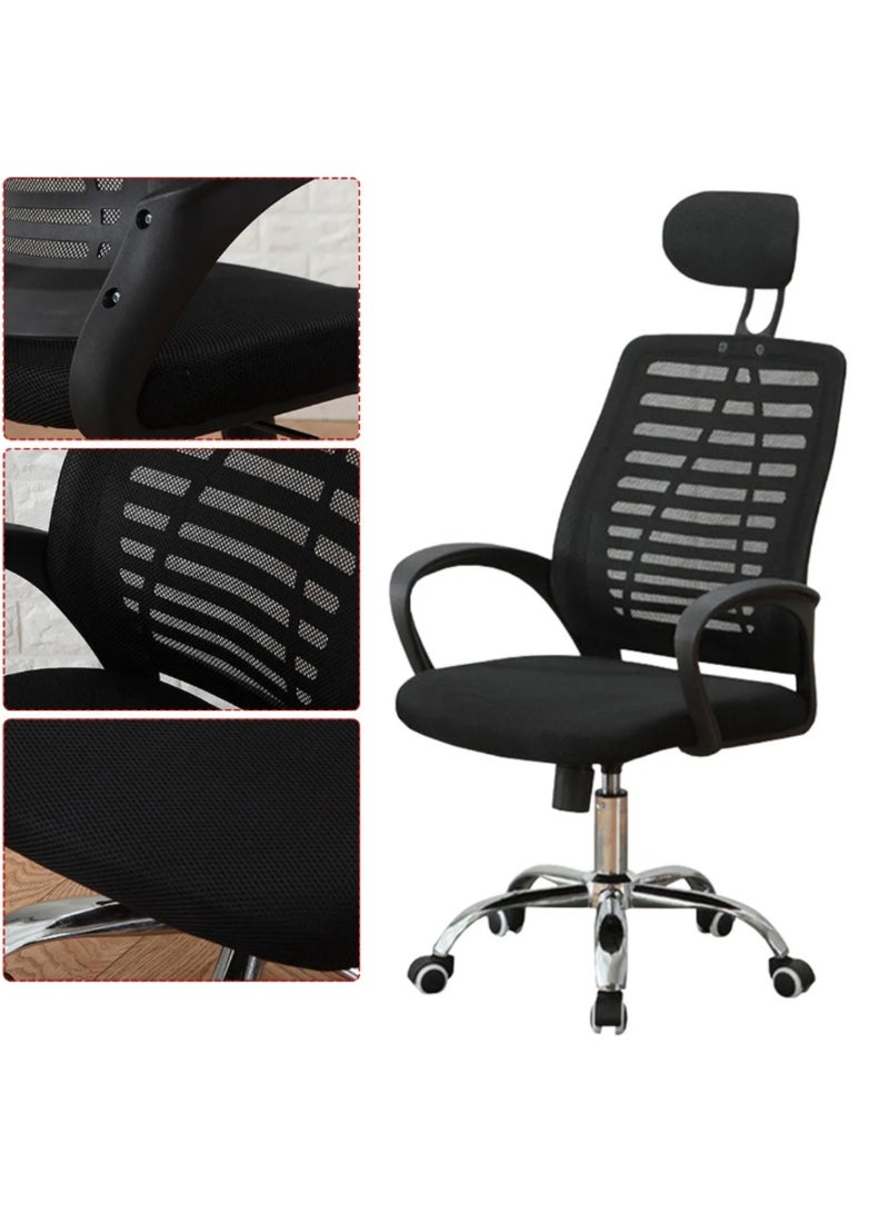 ماس كرسي مكتبي قابل للتعديل  مزود بمسند ذراع ووسادة داعمة للرأس , كرسي مكتب  مع مساند للذراعين قابلة للتعديل مقعد كرسي قابل للدوران 360 درجة 50X60X120 سم - Image 5