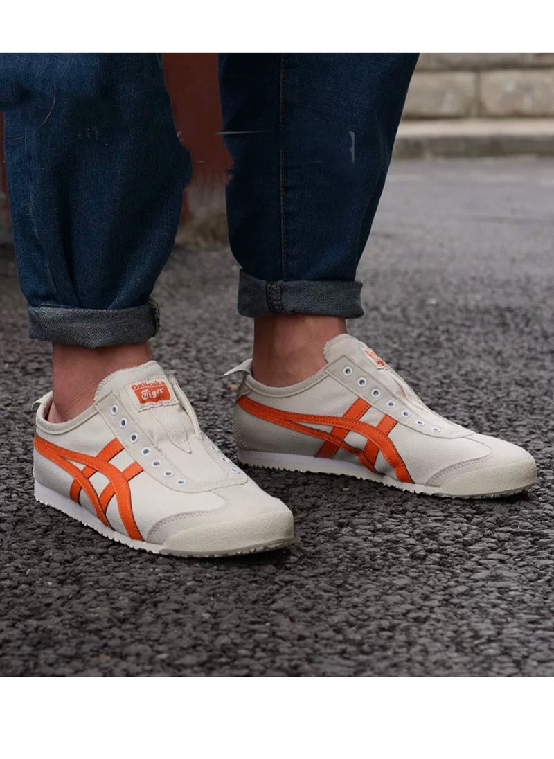 Onitsuka Tiger MEXICO 66 Slip-On Canvas Casual Shoes White/Orange  - Image 2