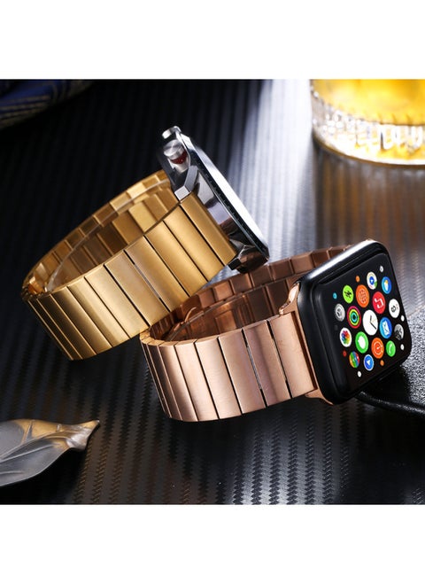 Applicable To Huawei GT4/3 Apple Iwatch876SE Smart Watch Strap Bamboo Bead Stainless Steel Metal Watch Strap-Color:20MM Solid Black