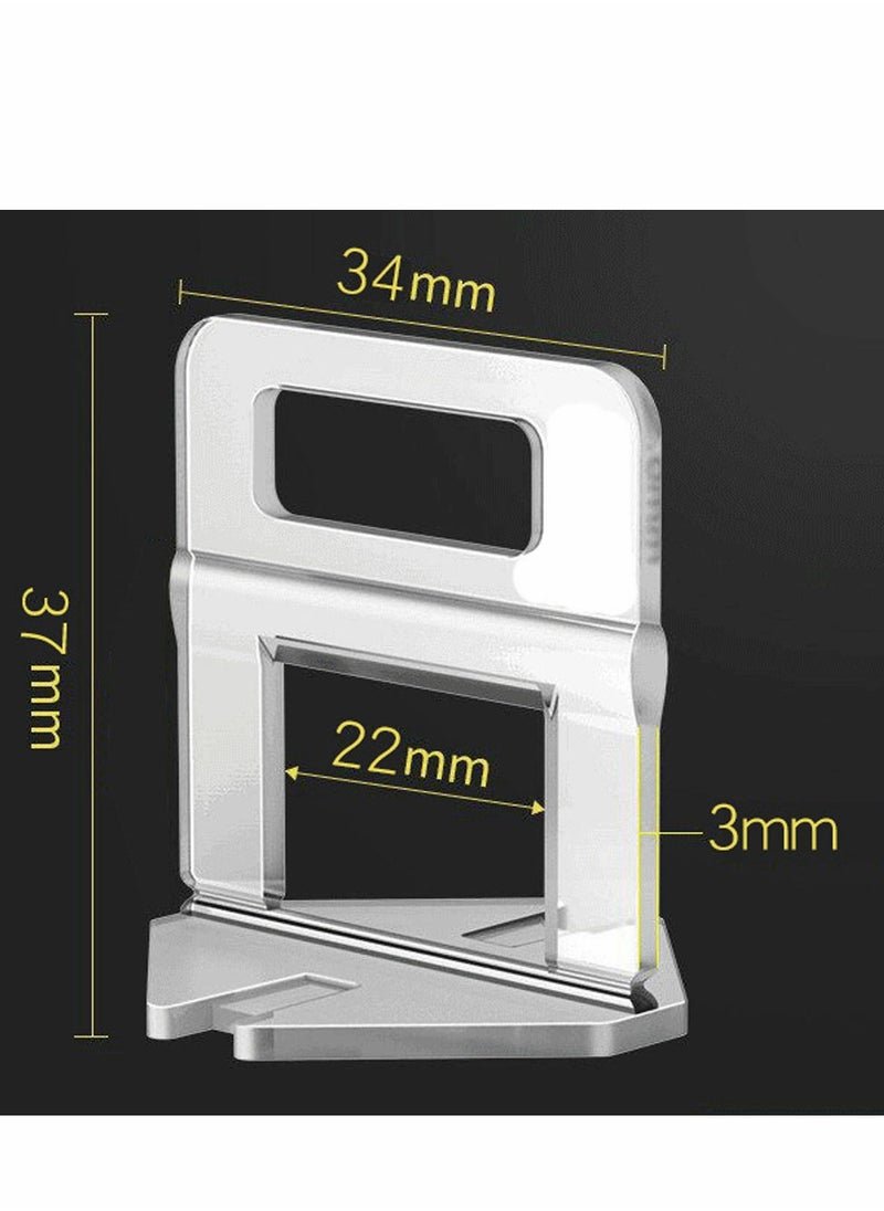 500 Pack Tile Leveling System Clips DIY Tiles Leveler Spacers Reusable Tools for Professional Ceramic Stone and Installation 3mm
