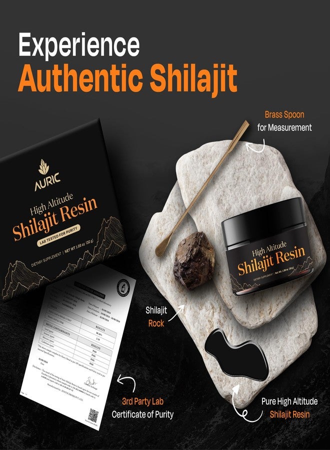 Auric Lab Certified High Altitude Shilajit/Shilajeet Resin 30g | 75% Fulvic Acid + Humic Acid |80+ Trace Minerals, Real Brass Spoon and Shilajit Rock with Every Order - Image 5