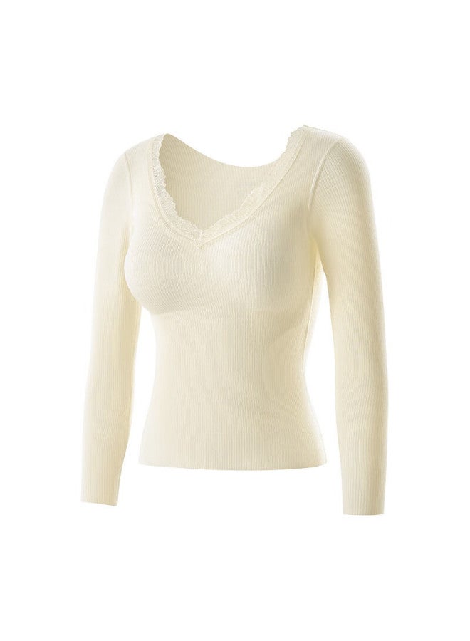 Urban Beauty Women's Cashmere Silk Patch Thermal Top With Chest Pad Winter Thermal Underwear - Image 2