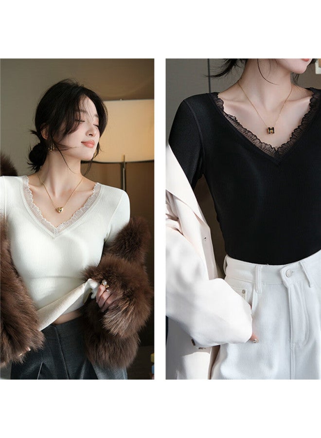 Urban Beauty Women's Cashmere Silk Patch Thermal Top With Chest Pad Winter Thermal Underwear - Image 1