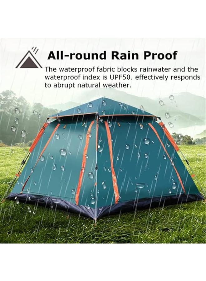 X spring Spring 5 8 Person Family Camping Tent Instant Easy Set Up Waterproof Windproof Pop Up Removable Dome With Carry Bag for Hiking and Mountaineering (Green) - Image 5