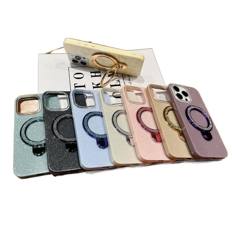 غطاء واقي بIMD لـ iPhone 15 / 15 Plus / 15 Pro / 15 Pro Max مع حماية من السقوط ومقاوم لبصمات الأصابع مع مقاوم للصدمات مع حامل قائم مع مقاوم للخدش باللون Silver Grey بوظيفة حامل با. - Image 5