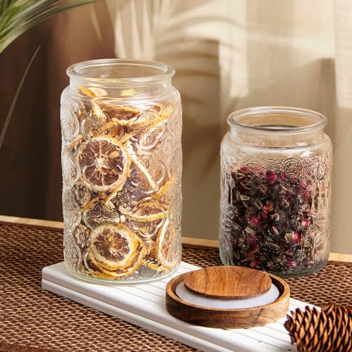 Yirilan 32Oz Glass Jar with Lid, Candy jar, Cute jar, Vintage Glass Storage Jar for Sugar, Coffee, Tea, Spice, Flour, Candy Cookie, Pasta, Cereal - Image 5