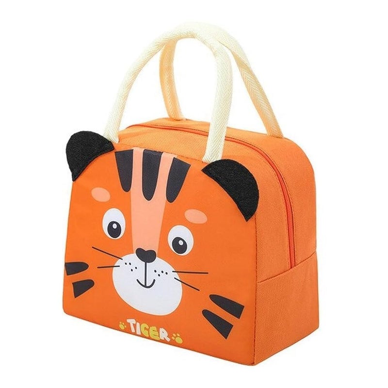 ARMAR Cute Design Multi-Purpose Insulated Lunch Bag for Kids Girls Work Students - Store hot & Cold Portable Reusable Waterproof Gift for Little Ones (Tiger-Orange) - Image 1