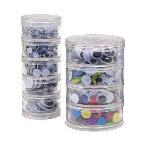 Chenille Kraft Creativity Street Wiggle Stacking Storage Container Wiggly Eye, Assorted Size, Assorted on White 560 per Set - Image 2
