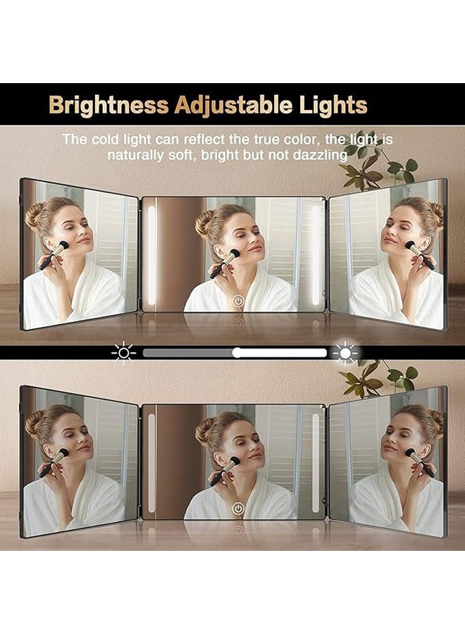 مرآة حلاقة Way ، مرآة LED ذاتية القطع ، مرآة حلاقة 360 درجة للرجال ، USB مع خطاف تلسكوبي قابل لتعديل الارتفاع ، مناسب لقص الشعر وتصفيف الشعر والحلاقة والاستمالة وتلوين الشعر والمكياج - Image 5