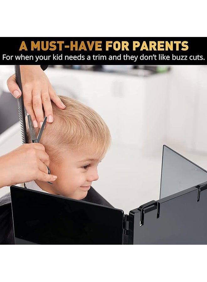 مرآة حلاقة Way ، مرآة LED ذاتية القطع ، مرآة حلاقة 360 درجة للرجال ، USB مع خطاف تلسكوبي قابل لتعديل الارتفاع ، مناسب لقص الشعر وتصفيف الشعر والحلاقة والاستمالة وتلوين الشعر والمكياج - Image 3