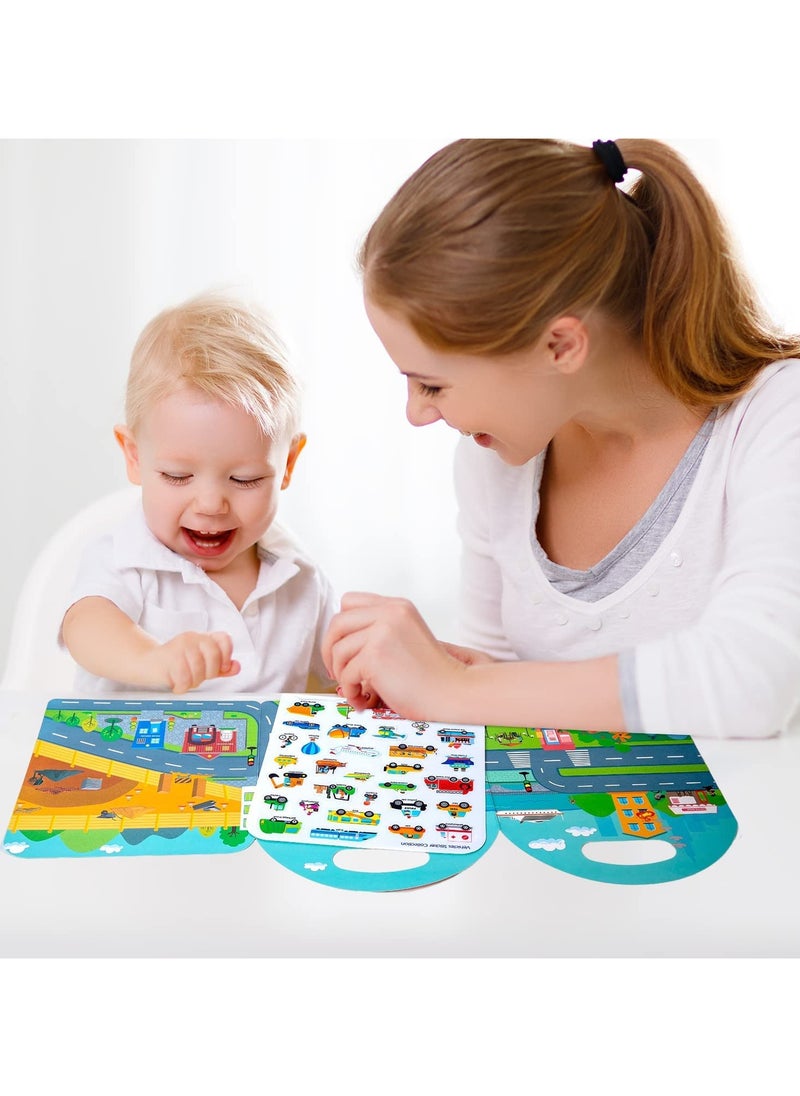 3 Pack Reusable Sticker Books for Kids, New Learning Stickers for Kids Toys, Toys for 2-5 Year Old Girls Boys Birthday Gifts, Toddler Toys, Journal Paper Stickers Scrapbooking Stationery Sticker (Space, Transports, Insects)