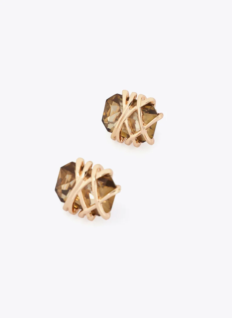 لولا كساديمونت Maxi Crystal Earring with Metallic Detail