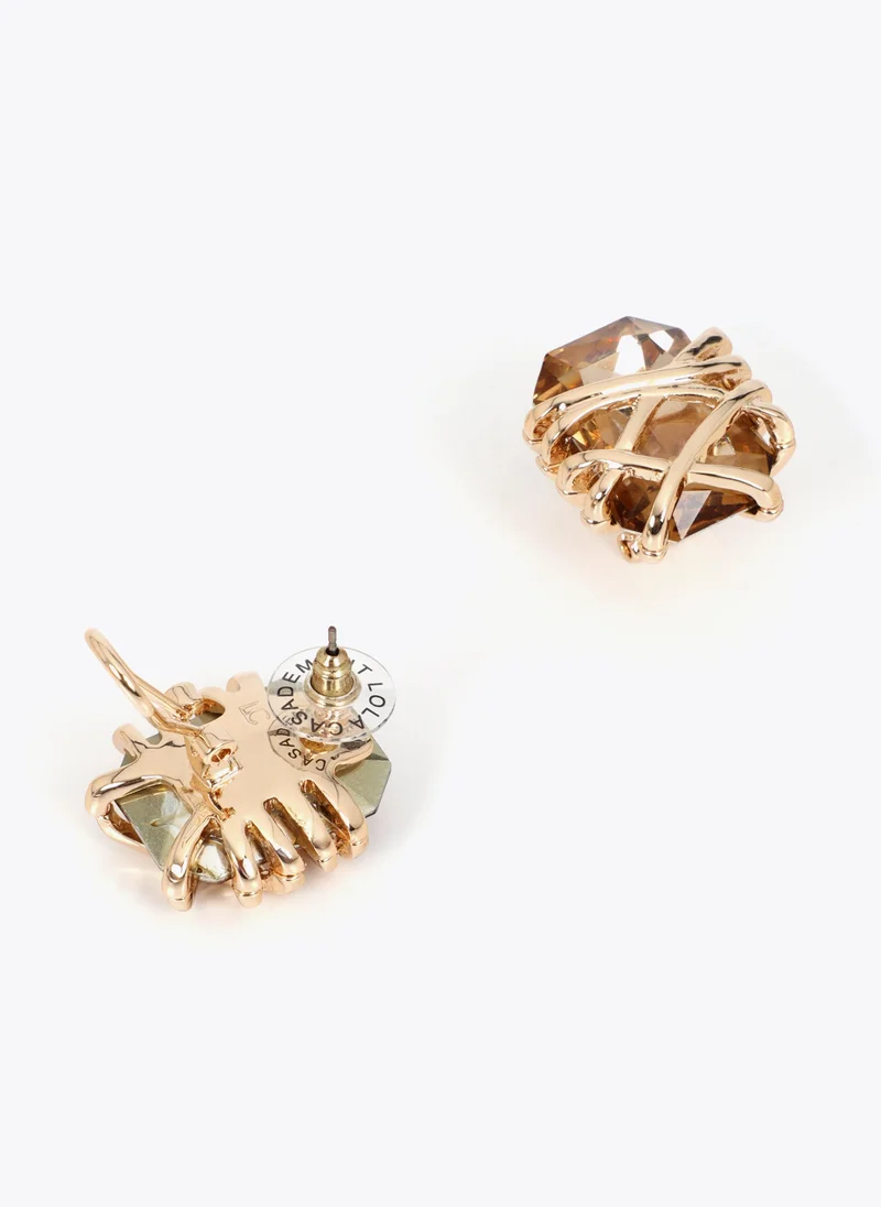 لولا كساديمونت Maxi Crystal Earring with Metallic Detail