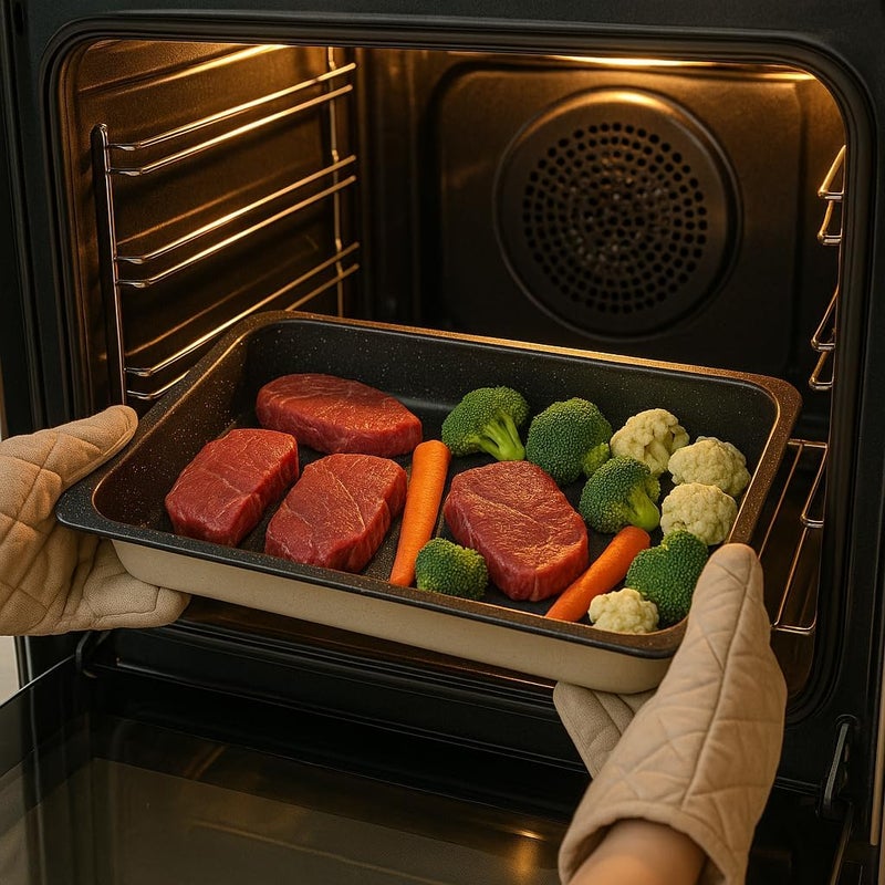 BS B&S Baking Pans "GASTRONORM" 2/3 Size – Heavy-Duty Stainless Steel Trays - Image 1