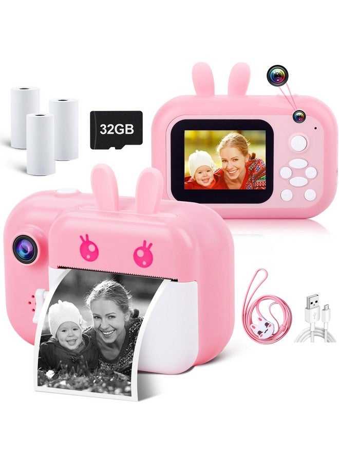 MINIBEAR Kids Camera Instant Print Camera for Kids Digital Camera Toddler Toys Christmas Birthday Gifts for 3 4 5 6 7 8 9 10 Year Old Boys Girls, Pink - Image 1