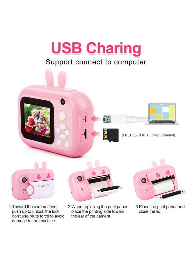 MINIBEAR Kids Camera Instant Print Camera for Kids Digital Camera Toddler Toys Christmas Birthday Gifts for 3 4 5 6 7 8 9 10 Year Old Boys Girls, Pink - Image 5
