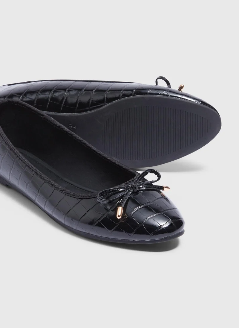 ماتلان Black Croc Ballet Shoes