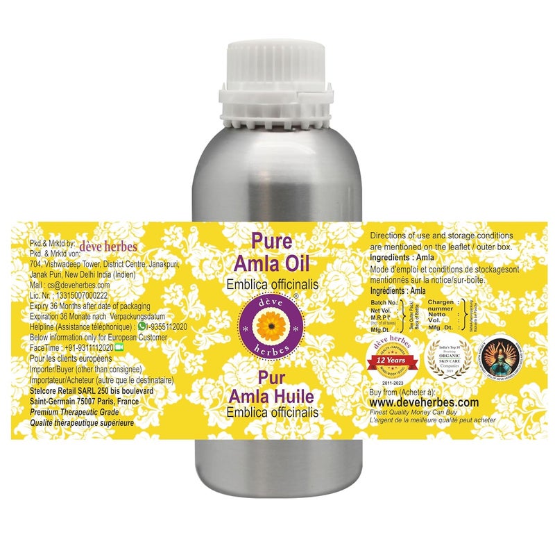 Deve Herbes Deve Herbes Amla Oil Emblica officinalis Infused Pure NonSticky Lightweight For Hair Care Routines Men Women Traditional Use Natural 300ml  - Image 2