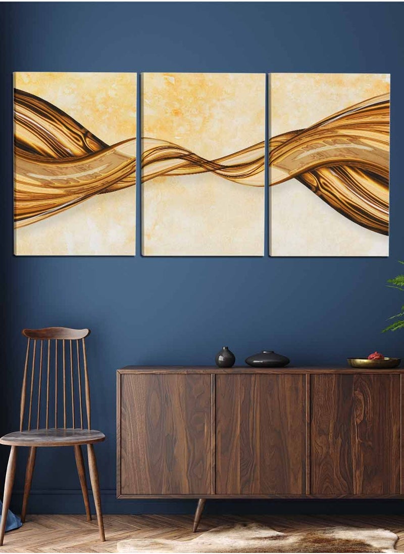 LOWHA Set Of 3 Framed Canvas Wall Arts Stretched Over Wooden Frame, Abstract Murals Paintings, For Home, Living Room, Office Decor  - Image 1