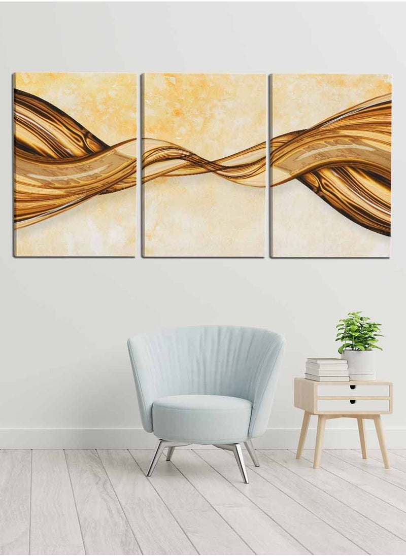 LOWHA Set Of 3 Framed Canvas Wall Arts Stretched Over Wooden Frame, Abstract Murals Paintings, For Home, Living Room, Office Decor  - Image 2