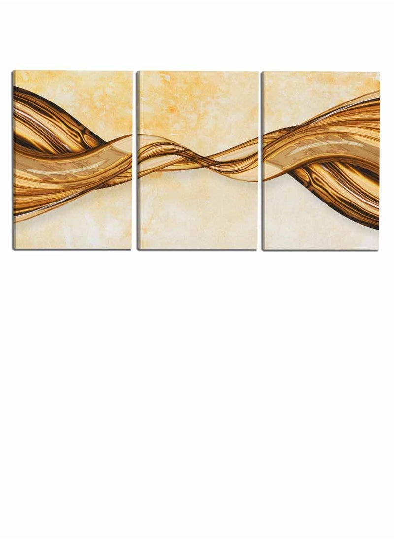 LOWHA Set Of 3 Framed Canvas Wall Arts Stretched Over Wooden Frame, Abstract Murals Paintings, For Home, Living Room, Office Decor  - Image 4