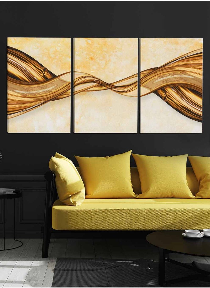 LOWHA Set Of 3 Framed Canvas Wall Arts Stretched Over Wooden Frame, Abstract Murals Paintings, For Home, Living Room, Office Decor  - Image 3