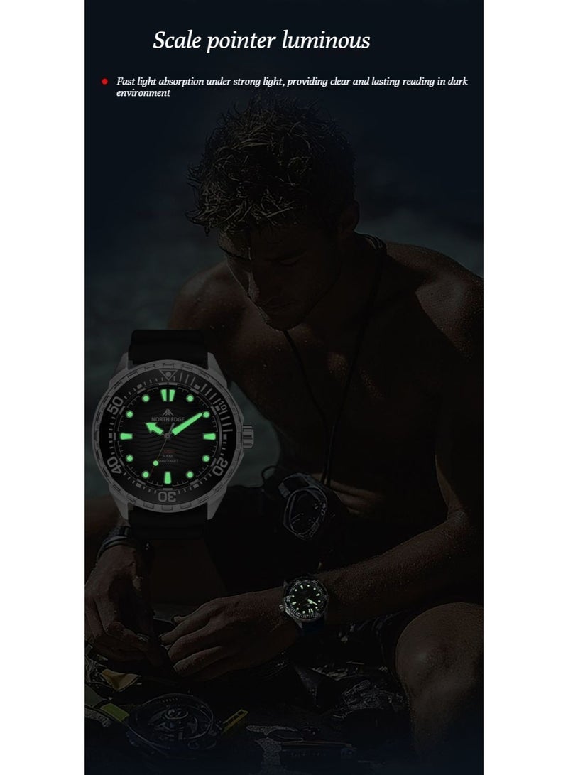 NORTH EDGE Kinetic-powered watch with 316 stainless steel case, water-resistant up to 300 meters, for men with extremely long battery life. - Image 2