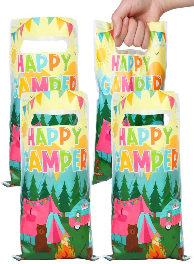 Serencatcher 50pcs Camping Party Favors Bags, Girls Camping Birthday Baby Shower Party Supplies Bags, One Happy Camper Gift Goodie Totes Bags for Camping Decorations - Image 1