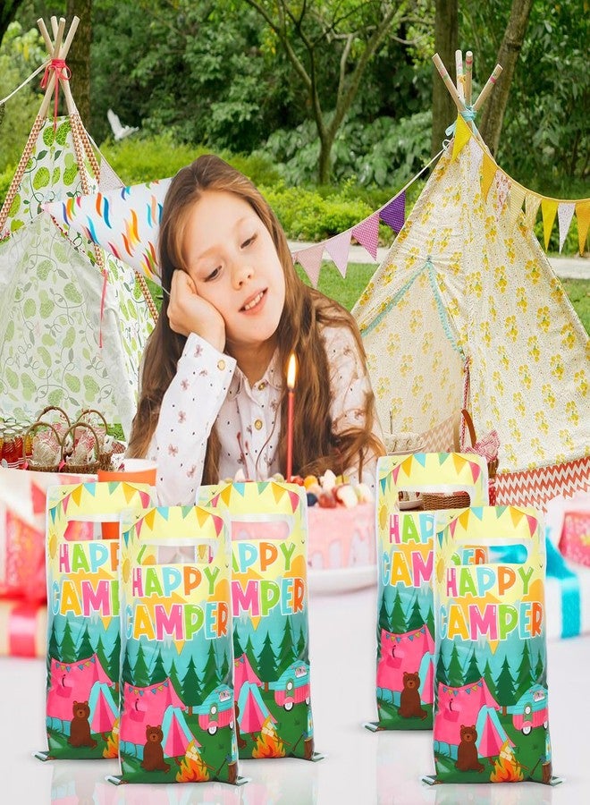 Serencatcher 50pcs Camping Party Favors Bags, Girls Camping Birthday Baby Shower Party Supplies Bags, One Happy Camper Gift Goodie Totes Bags for Camping Decorations - Image 4