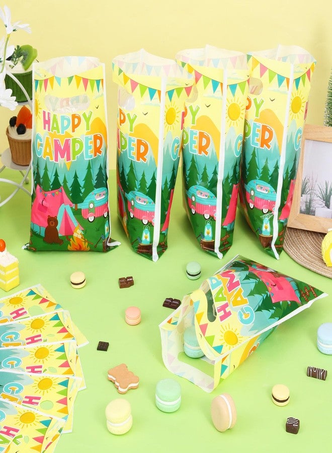 Serencatcher 50pcs Camping Party Favors Bags, Girls Camping Birthday Baby Shower Party Supplies Bags, One Happy Camper Gift Goodie Totes Bags for Camping Decorations - Image 3