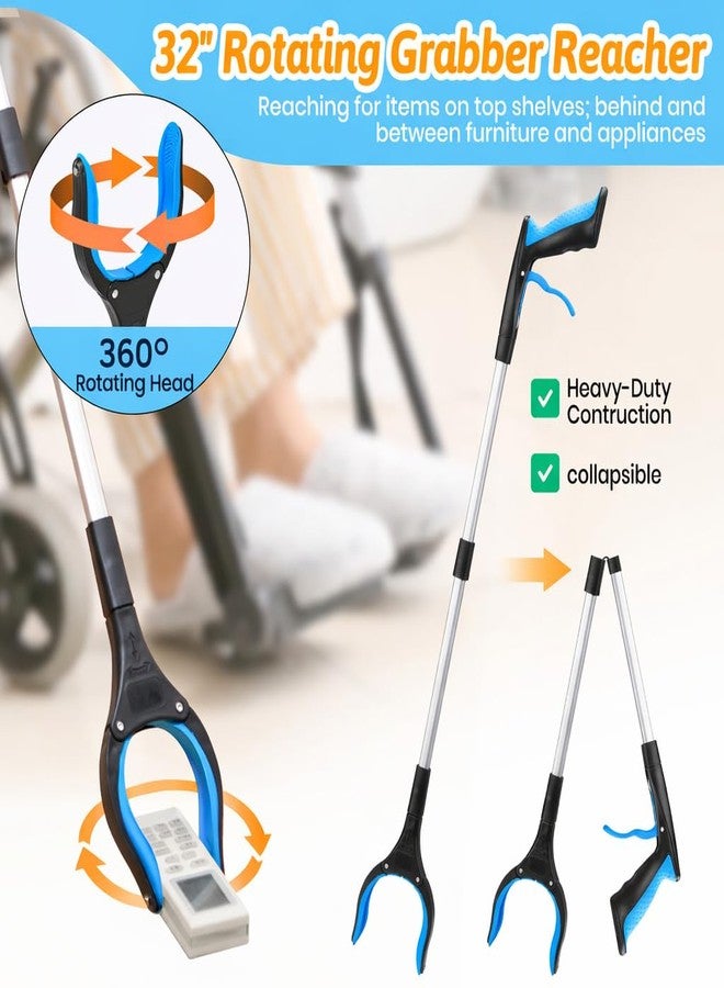CAidRE 7PC Hip Kit, Hip Kit for Seniors Total Hip Replacement Prime, Mobility Aids with Reacher Grabber,Shoe Horn,Sock Aid,Leg Lifter,Shower Brush,Back Scratcher,Car Handle Assist for Surgery Recovery - Image 2