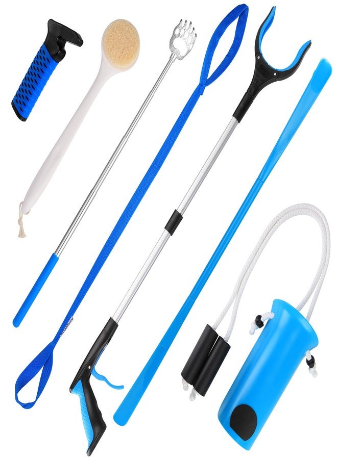 CAidRE 7PC Hip Kit, Hip Kit for Seniors Total Hip Replacement Prime, Mobility Aids with Reacher Grabber,Shoe Horn,Sock Aid,Leg Lifter,Shower Brush,Back Scratcher,Car Handle Assist for Surgery Recovery - Image 1