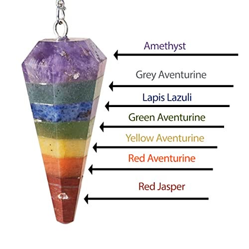 9Dzine 7 Chakra Dowser Pendulum for Reiki Healing Dowsing and Meditation, Protection, Dowsing with Crystal Multicolor Beads | Feng Shui Items, Vatsu Purpose | Unique Gift Item for Practioner - Image 4