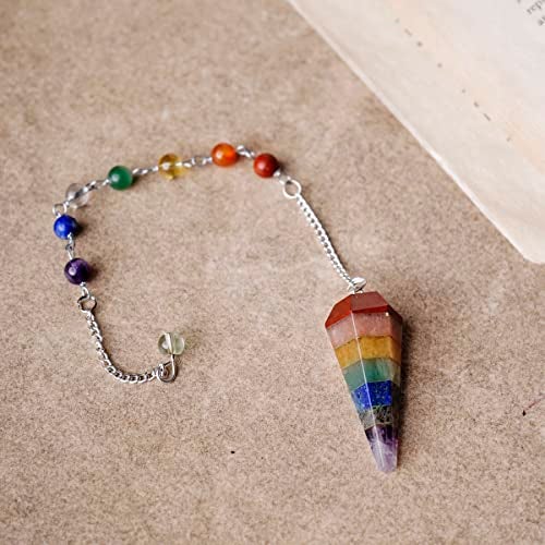 9Dzine 7 Chakra Dowser Pendulum for Reiki Healing Dowsing and Meditation, Protection, Dowsing with Crystal Multicolor Beads | Feng Shui Items, Vatsu Purpose | Unique Gift Item for Practioner - Image 3