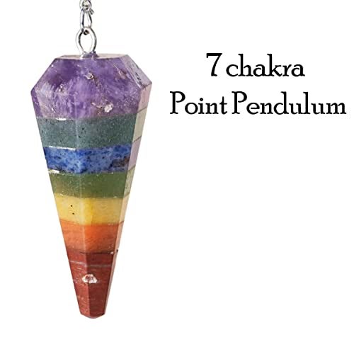 9Dzine 7 Chakra Dowser Pendulum for Reiki Healing Dowsing and Meditation, Protection, Dowsing with Crystal Multicolor Beads | Feng Shui Items, Vatsu Purpose | Unique Gift Item for Practioner - Image 2