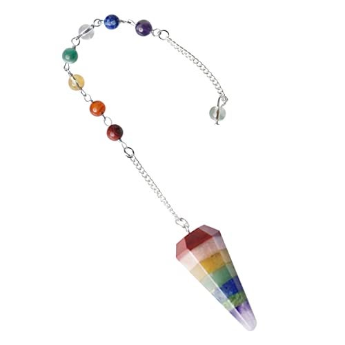 9Dzine 7 Chakra Dowser Pendulum for Reiki Healing Dowsing and Meditation, Protection, Dowsing with Crystal Multicolor Beads | Feng Shui Items, Vatsu Purpose | Unique Gift Item for Practioner - Image 1