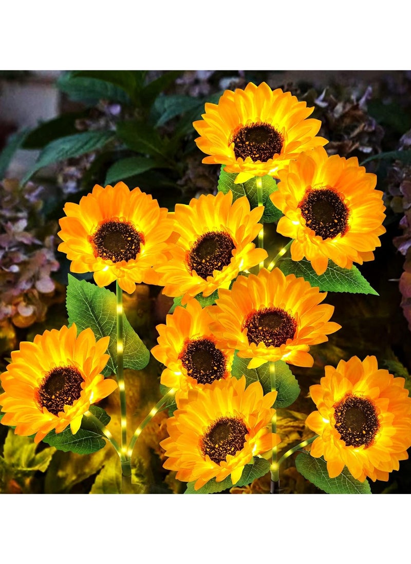 NANAO - 2 Packs Artificial Sunflower Solar Lights Garden Decor Waterproof Solar Outdoor Lights Solar Decorative Lights for Garden Patio Backyard - Image 1