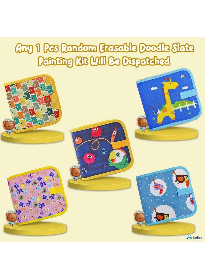فنبلاست مجموعة فن بلاست لرسم رسومات قابلة للمسح على القماش للأطفال - دفتر رسم ديناصورات مع مناديل مبللة وألوان للأطفال، دفتر تلوين قابل للمسح (قد يختلف اللون) - Image 4