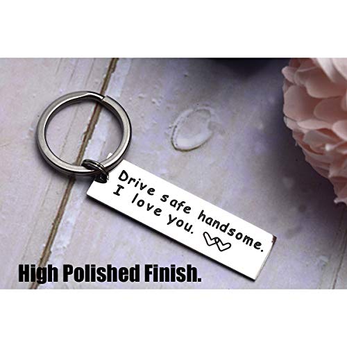LParkin Drive Safe Keychain Handsome I Love You Trucker Husband Gift for Husband Dad Gift Valentines Day Stocking Stuffer - Image 4