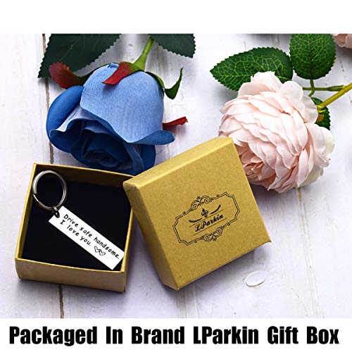 LParkin Drive Safe Keychain Handsome I Love You Trucker Husband Gift for Husband Dad Gift Valentines Day Stocking Stuffer - Image 3