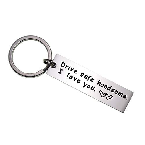 LParkin Drive Safe Keychain Handsome I Love You Trucker Husband Gift for Husband Dad Gift Valentines Day Stocking Stuffer - Image 1